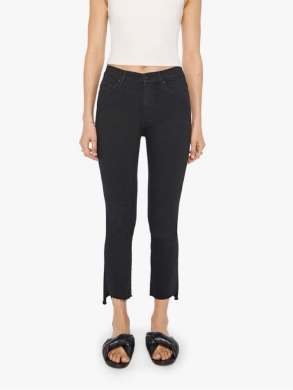 MOTHER Crop Step Fray Jeans in wash “Not Guilty” 27